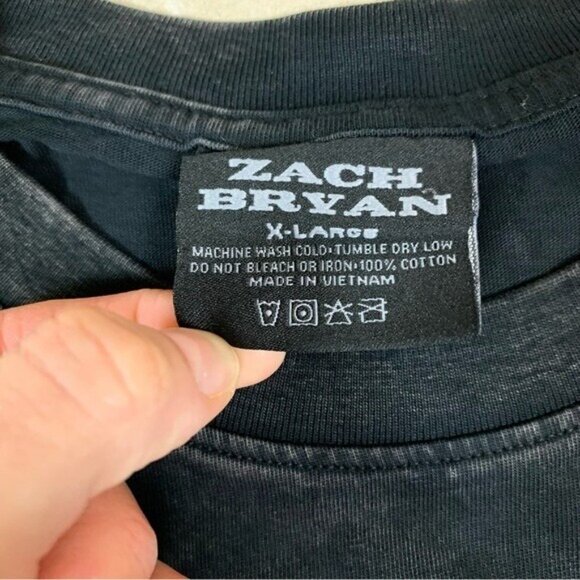 Zach Bryan Burn Burn Burn Tour T Shirt Black Vintage Acid Wash Concert Tee XL - Picture 4 of 4
